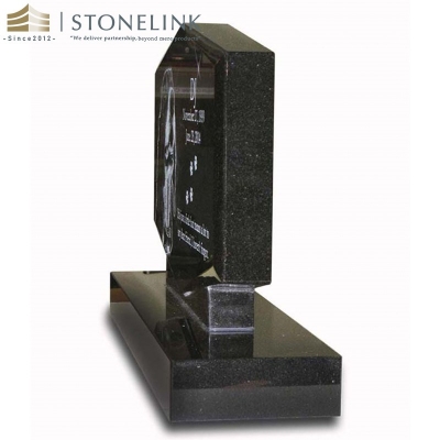 Black granite pet memorial headstone