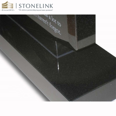 Black granite pet memorial headstone