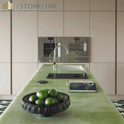 Green onyx countertop