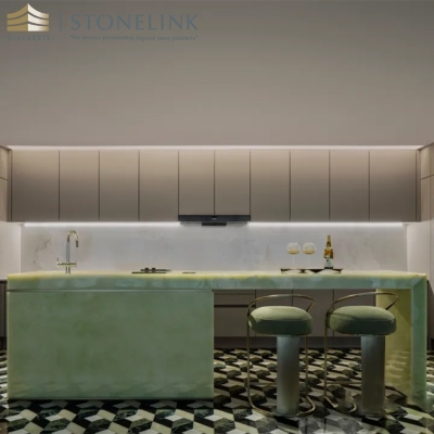 Green onyx countertop