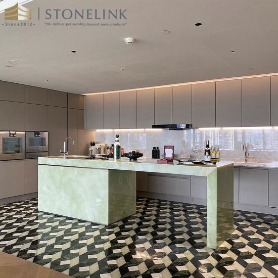 Green onyx countertop