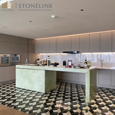 Green onyx countertop
