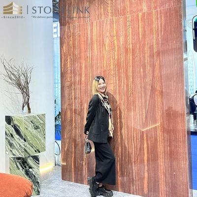 Terra Rosa vein cut quartzite slab