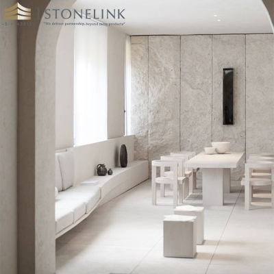 Super White travertine slab