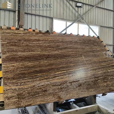 Coffee Brown travertine slab
