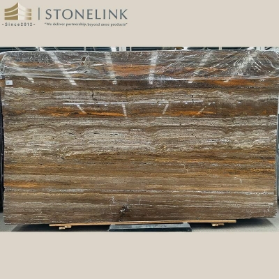Coffee Brown travertine slab