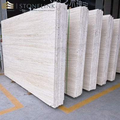Super White travertine slab