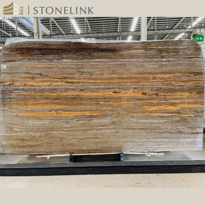 Coffee Brown travertine slab