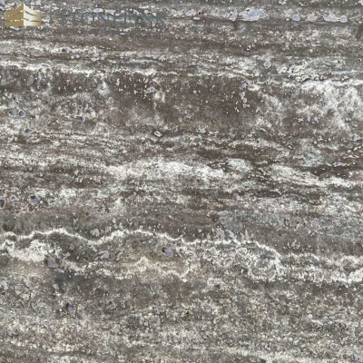 Silver Grey travertine slab