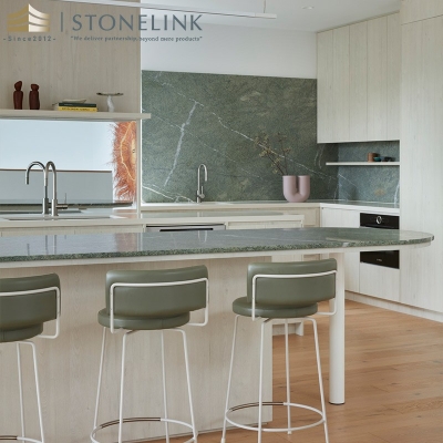 Green Lamon granite slab