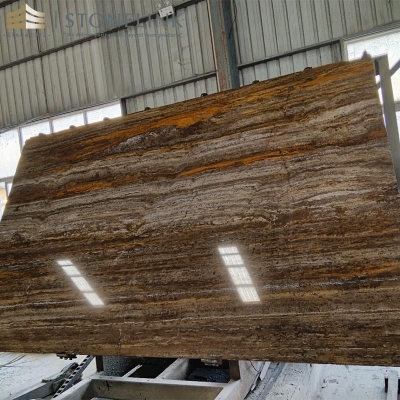 Coffee Brown travertine slab