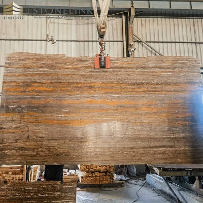 Coffee Brown travertine slab