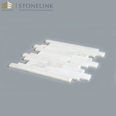 Bianco White modern linear marble mosaic