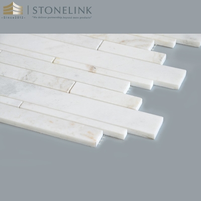 Bianco White modern linear marble mosaic