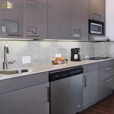 Carrara White curved pattern polished marble mosaic