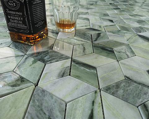 Green natural marble mosaic: the perfect combination of fashion, high-end and practicality